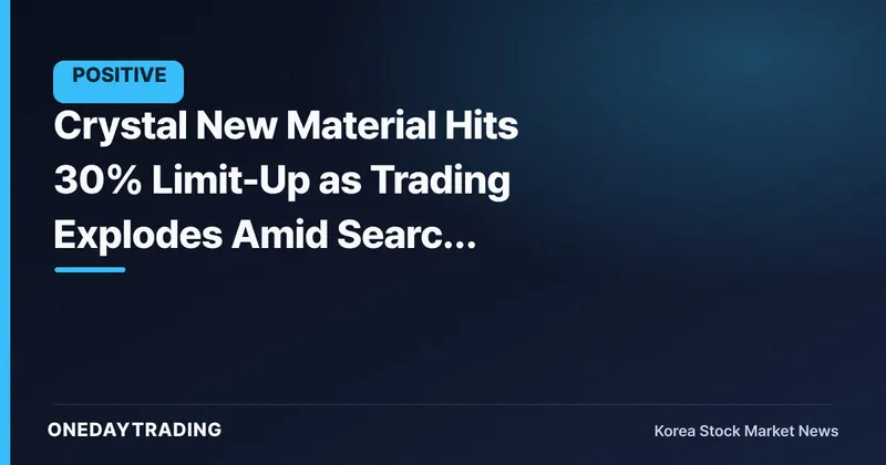 Crystal New Material Hits 30% Limit-Up as Trading Explodes Amid Search Volume Surge