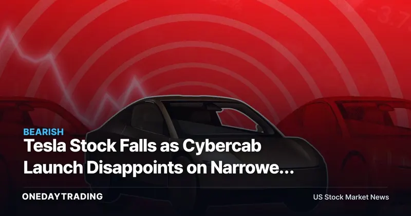 Tesla Stock Falls as Cybercab Launch Disappoints on Narrower Rollout