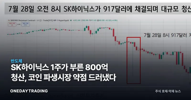 SK하이닉스 1주가 부른 800억 청산, 코인 파생시장 약점 드러냈다