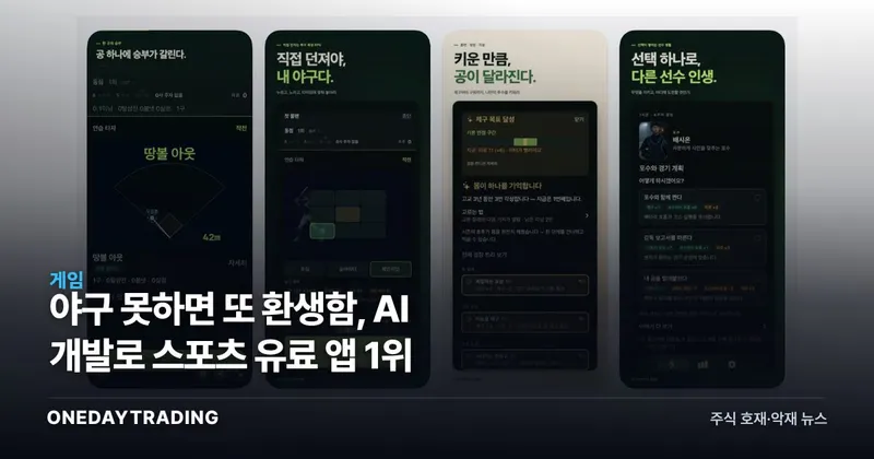 야구 못하면 또 환생함, AI 개발로 스포츠 유료 앱 1위