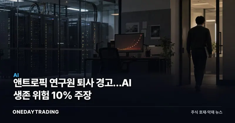 앤트로픽 연구원 퇴사 경고…AI 생존 위험 10% 주장