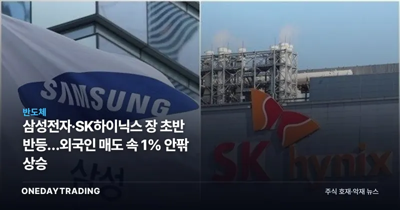 삼성전자·SK하이닉스 장 초반 반등…외국인 매도 속 1% 안팎 상승