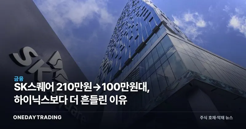 SK스퀘어 210만원→100만원대, 하이닉스보다 더 흔들린 이유