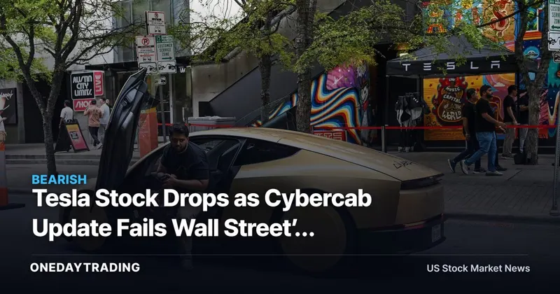 Tesla Stock Drops as Cybercab Update Fails Wall Street’s Expectations