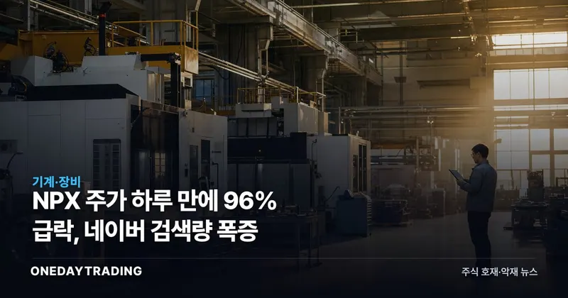 NPX 주가 하루 만에 96% 급락, 네이버 검색량 폭증