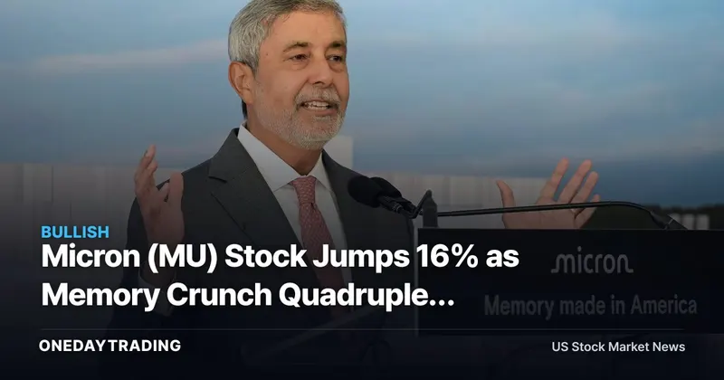 Micron (MU) Stock Jumps 16% as Memory Crunch Quadruples Revenue, Capping 700% Year