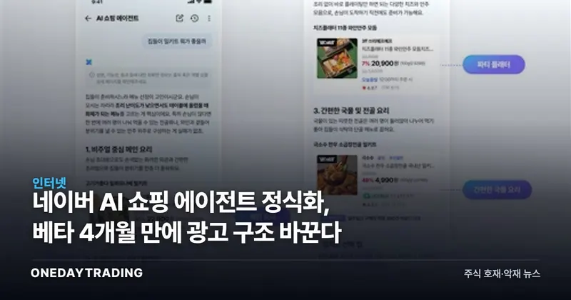 네이버 AI 쇼핑 에이전트 정식화, 베타 4개월 만에 광고 구조 바꾼다