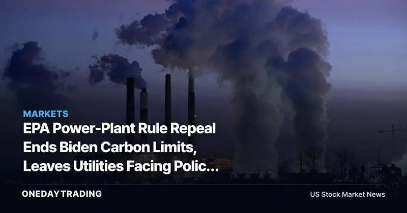 EPA Power-Plant Rule Repeal Ends Biden Carbon Limits, Leaves Utilities Facing Policy Uncertainty
