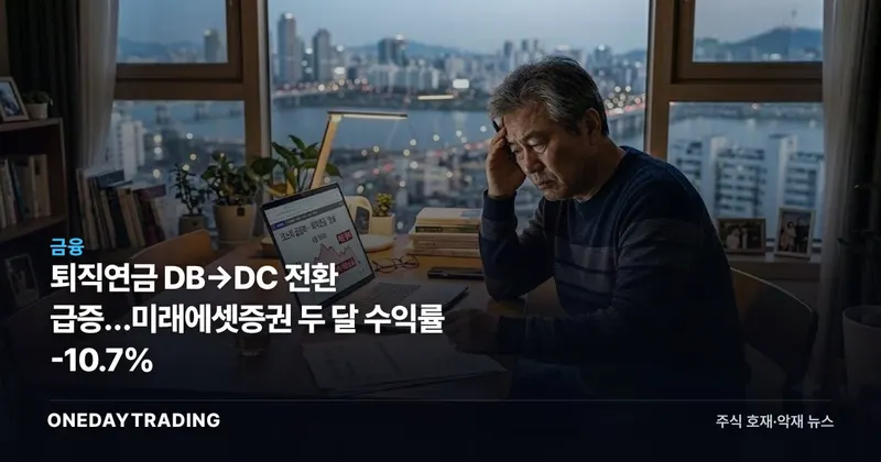 퇴직연금 DB→DC 전환 급증…미래에셋증권 두 달 수익률 -10.7%