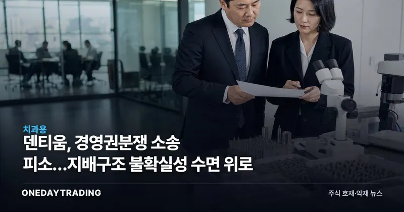 덴티움, 경영권분쟁 소송 피소…지배구조 불확실성 수면 위로