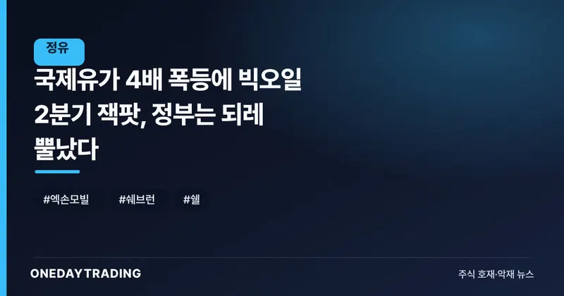 국제유가 4배 폭등에 빅오일 2분기 잭팟, 정부는 되레 뿔났다
