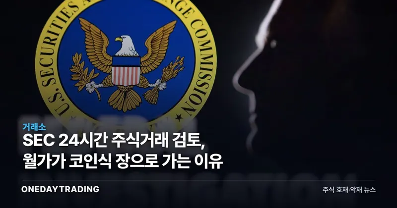SEC 24시간 주식거래 검토, 월가가 코인식 장으로 가는 이유