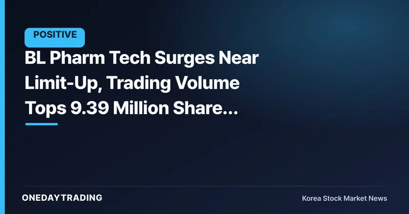 BL Pharm Tech Surges Near Limit-Up, Trading Volume Tops 9.39 Million Shares to Rank Among Top Trading Value Stocks
