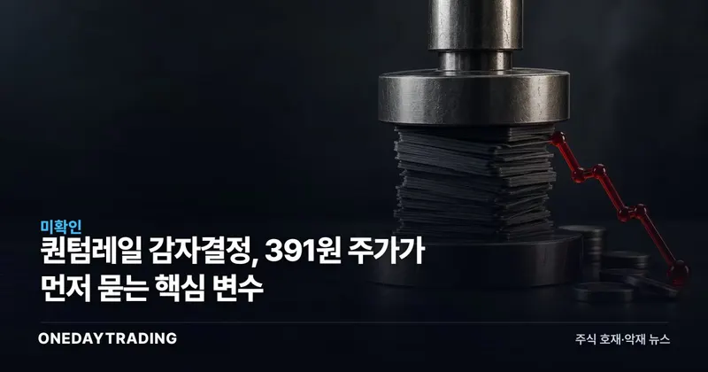 퀀텀레일 감자결정, 391원 주가가 먼저 묻는 핵심 변수