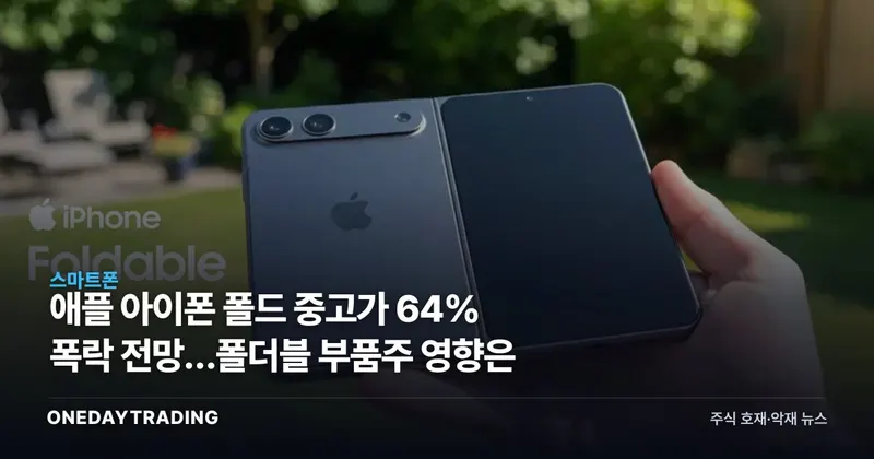 애플 아이폰 폴드 중고가 64% 폭락 전망…폴더블 부품주 영향은