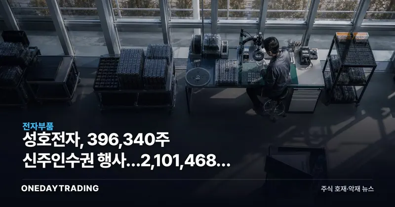 성호전자, 396,340주 신주인수권 행사…2,101,468주 남았다
