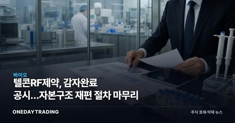 텔콘RF제약, 감자완료 공시…자본구조 재편 절차 마무리