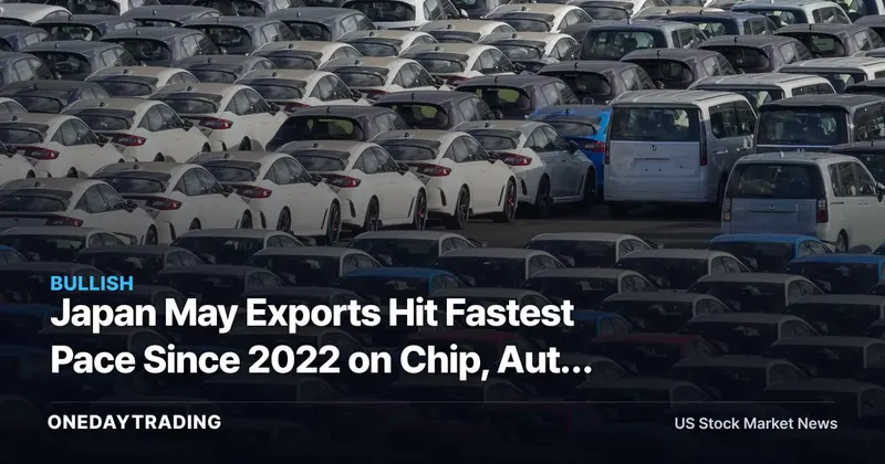 Japan May Exports Hit Fastest Pace Since 2022 on Chip, Auto Demand: TM, HMC, SONY in Focus