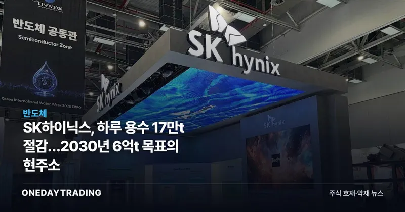 SK하이닉스, 하루 용수 17만t 절감…2030년 6억t 목표의 현주소