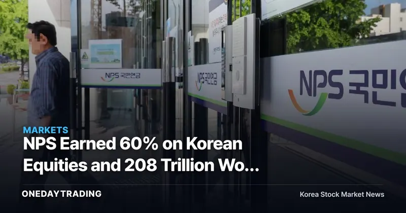 NPS Earned 60% on Korean Equities and 208 Trillion Won in Total Returns — Why the Pension Fund Is Now Piling Up KOSPI Sell Orders