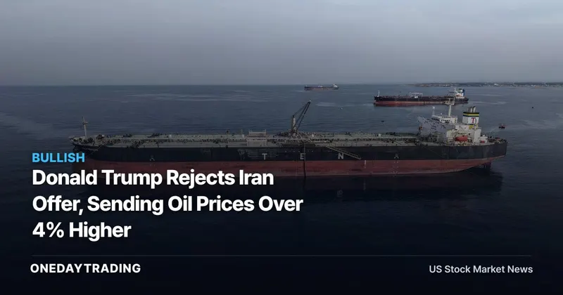 Donald Trump Rejects Iran Offer, Sending Oil Prices Over 4% Higher