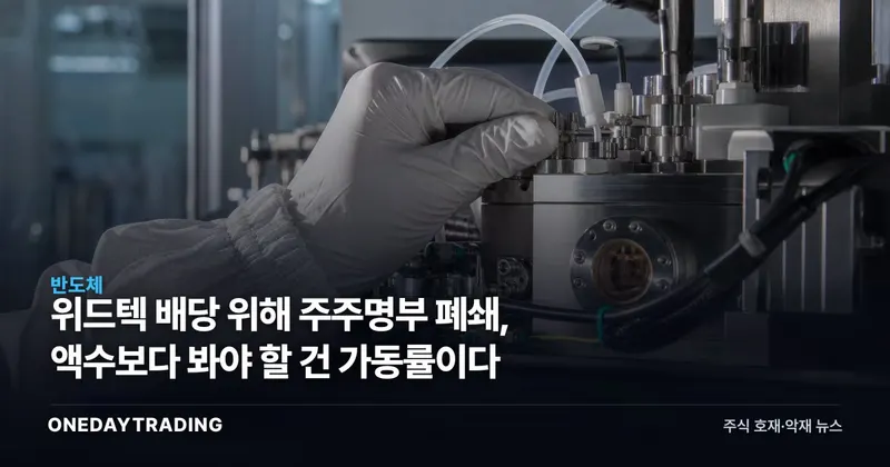 위드텍 배당 위해 주주명부 폐쇄, 액수보다 봐야 할 건 가동률이다