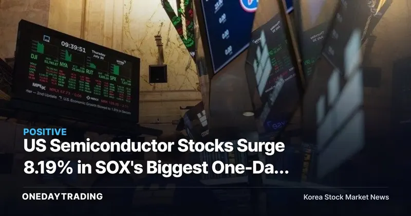 US Semiconductor Stocks Surge 8.19% in SOX's Biggest One-Day Gain in 15 Months, Just a Day After a Sell-Off
