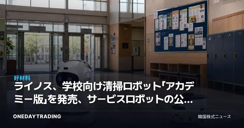ライノス、学校向け清掃ロボット「アカデミー版」を発売、サービスロボットの公共市場拡大シグナル