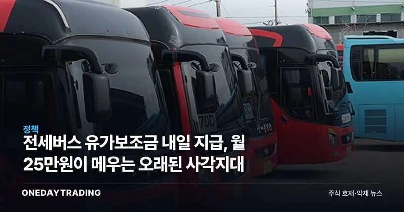 전세버스 유가보조금 내일 지급, 월 25만원이 메우는 오래된 사각지대