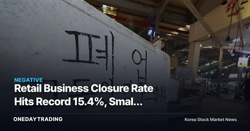 Retail Business Closure Rate Hits Record 15.4%, Small Merchants Shutter with 85 Million Won in Debt