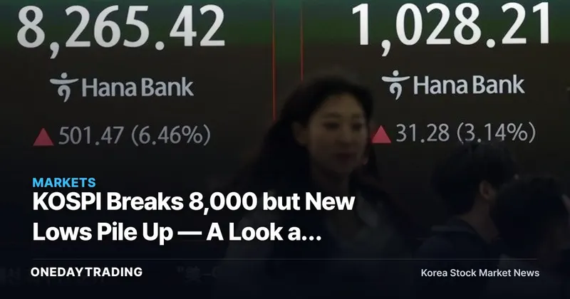 KOSPI Breaks 8,000 but New Lows Pile Up — A Look at Deepening Market Polarization