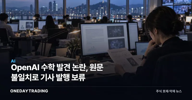 OpenAI 수학 발견 논란, 원문 불일치로 기사 발행 보류