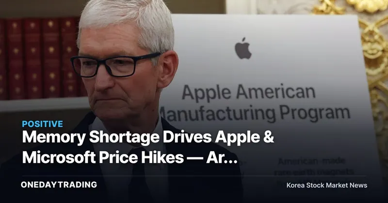 Memory Shortage Drives Apple & Microsoft Price Hikes — Are Samsung Electronics and SK Hynix Entering a Super-Cycle?