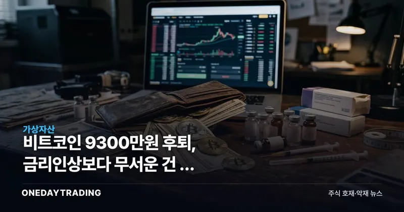 비트코인 9300만원 후퇴, 금리인상보다 무서운 건 롱 청산이었다