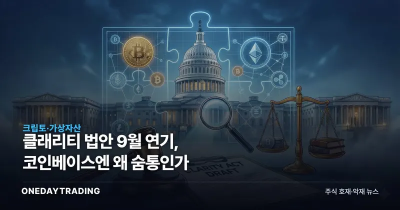 클래리티 법안 9월 연기, 코인베이스엔 왜 숨통인가