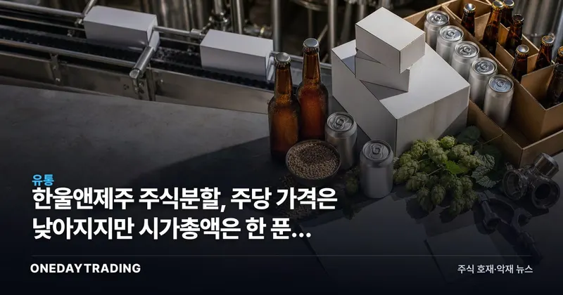 한울앤제주 주식분할, 주당 가격은 낮아지지만 시가총액은 한 푼도 변하지 않는다