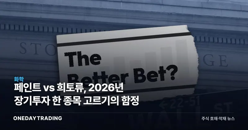 페인트 vs 희토류, 2026년 장기투자 한 종목 고르기의 함정