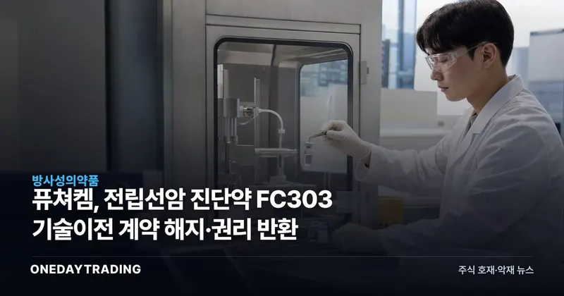 퓨쳐켐, 전립선암 진단약 FC303 기술이전 계약 해지·권리 반환