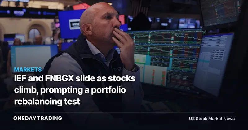 IEF and FNBGX slide as stocks climb, prompting a portfolio rebalancing test