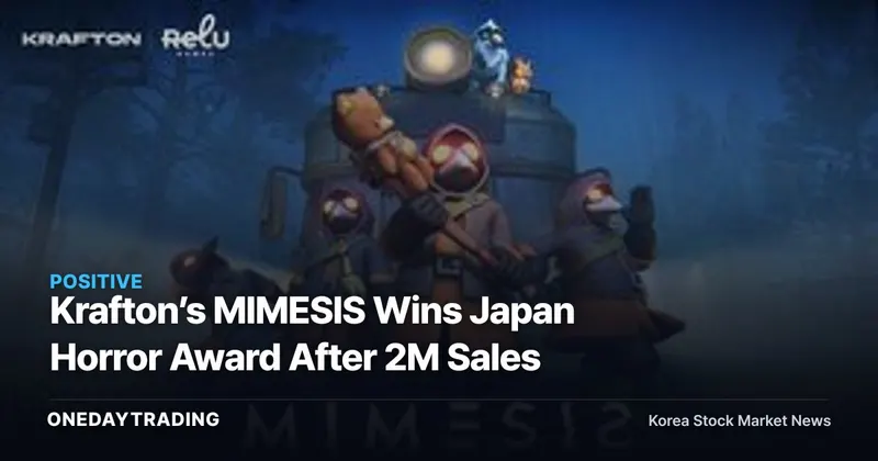 Krafton’s MIMESIS Wins Japan Horror Award After 2M Sales