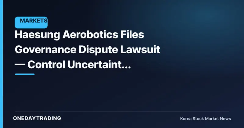 Haesung Aerobotics Files Governance Dispute Lawsuit — Control Uncertainty Surfaces
