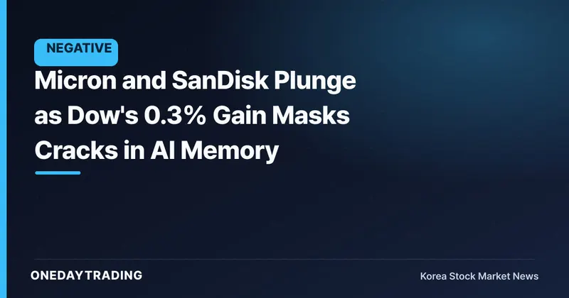 Micron and SanDisk Plunge as Dow's 0.3% Gain Masks Cracks in AI Memory