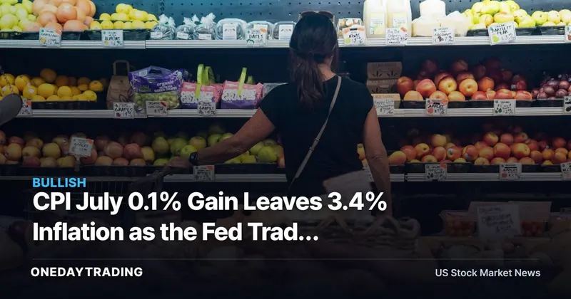 CPI July 0.1% Gain Leaves 3.4% Inflation as the Fed Trade Narrows
