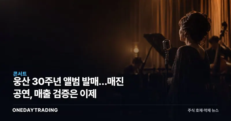 웅산 30주년 앨범 발매…매진 공연, 매출 검증은 이제
