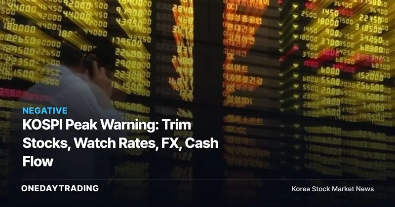 KOSPI Peak Warning: Trim Stocks, Watch Rates, FX, Cash Flow