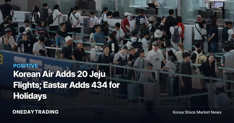 Korean Air Adds 20 Jeju Flights; Eastar Adds 434 for Holidays