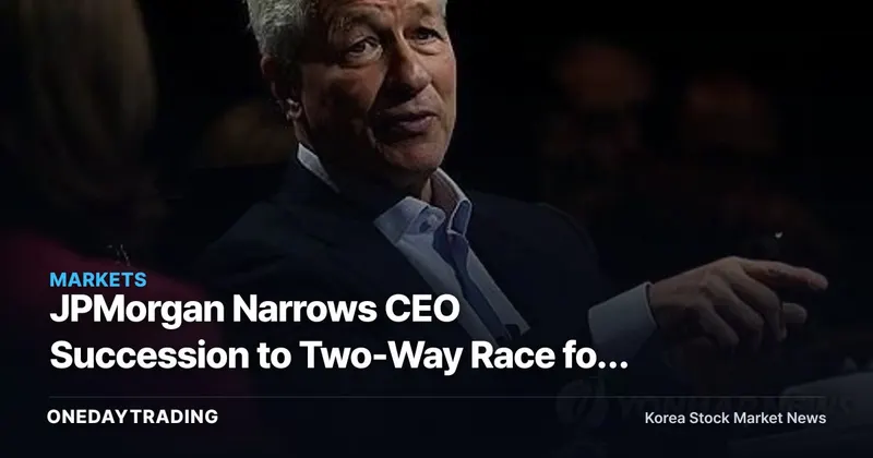 JPMorgan Narrows CEO Succession to Two-Way Race for Dimon's Successor — Assessing the Impact on Bank Stocks