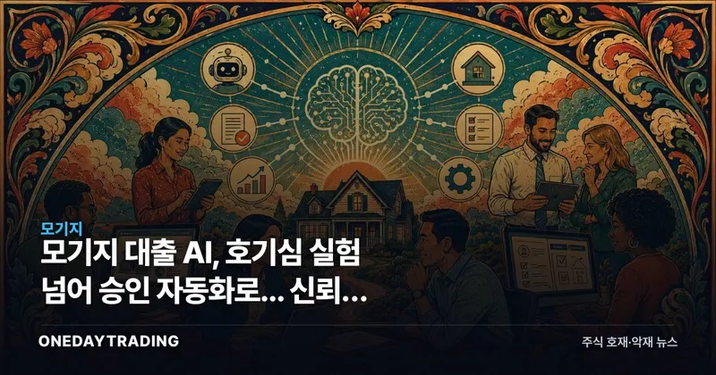 모기지 대출 AI, 호기심 실험 넘어 승인 자동화로... 신뢰가 관건이다