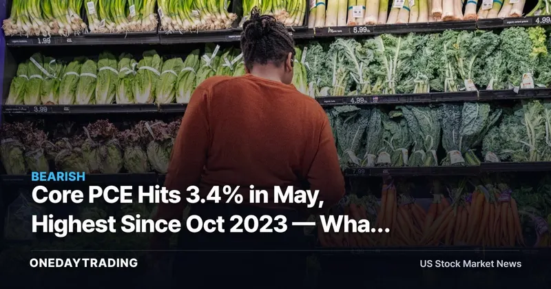 Core PCE Hits 3.4% in May, Highest Since Oct 2023 — What Sticky Inflation Means for Rate-Sensitive Stocks