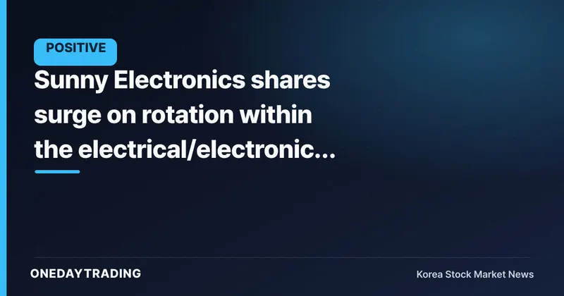 Sunny Electronics shares surge on rotation within the electrical/electronics sector